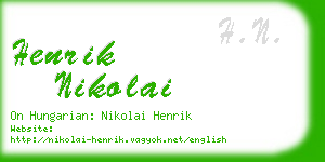 henrik nikolai business card